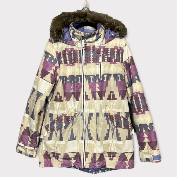 Burton Jackets & Blazers - Burton Dryride Da Nang Snowboard Jacket Size Large Aztec Western Yellow Purple